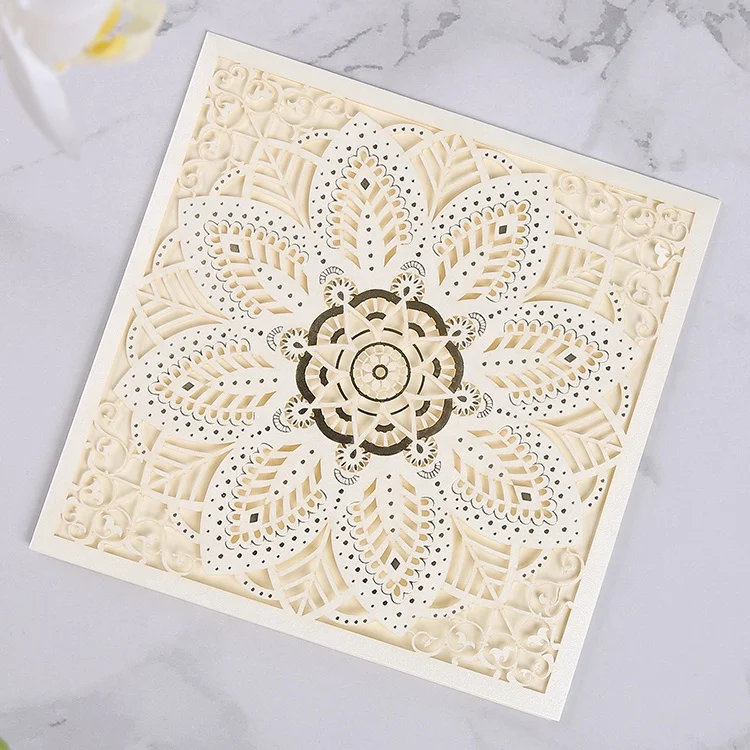 
laser cut retirement / square wedding invitation cards 