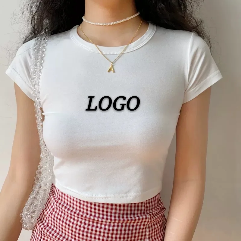 

Custom Solid Color Short Sleeve Ladies T-shirt