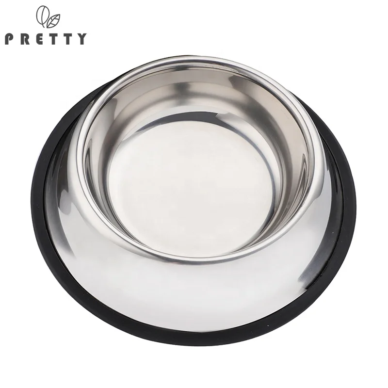 

Pretty large size dog bowls stainless steel pet cat feeder bowl set with logo printed pet dish reusable water bowl plate