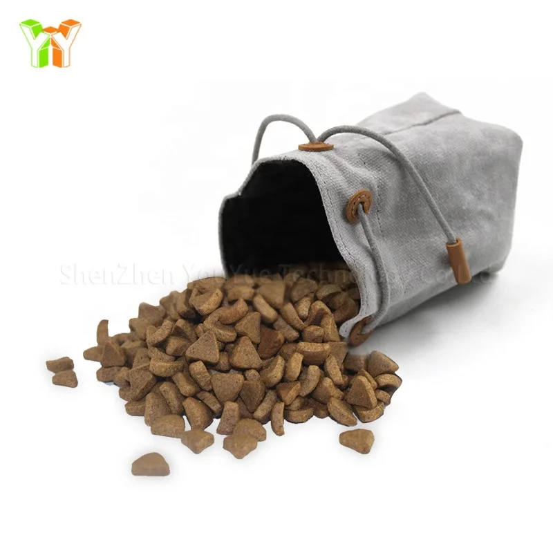 

YY Hot Selling Waxed Canvas Pet Food Bag Dog Training Treat Pouch for Outside