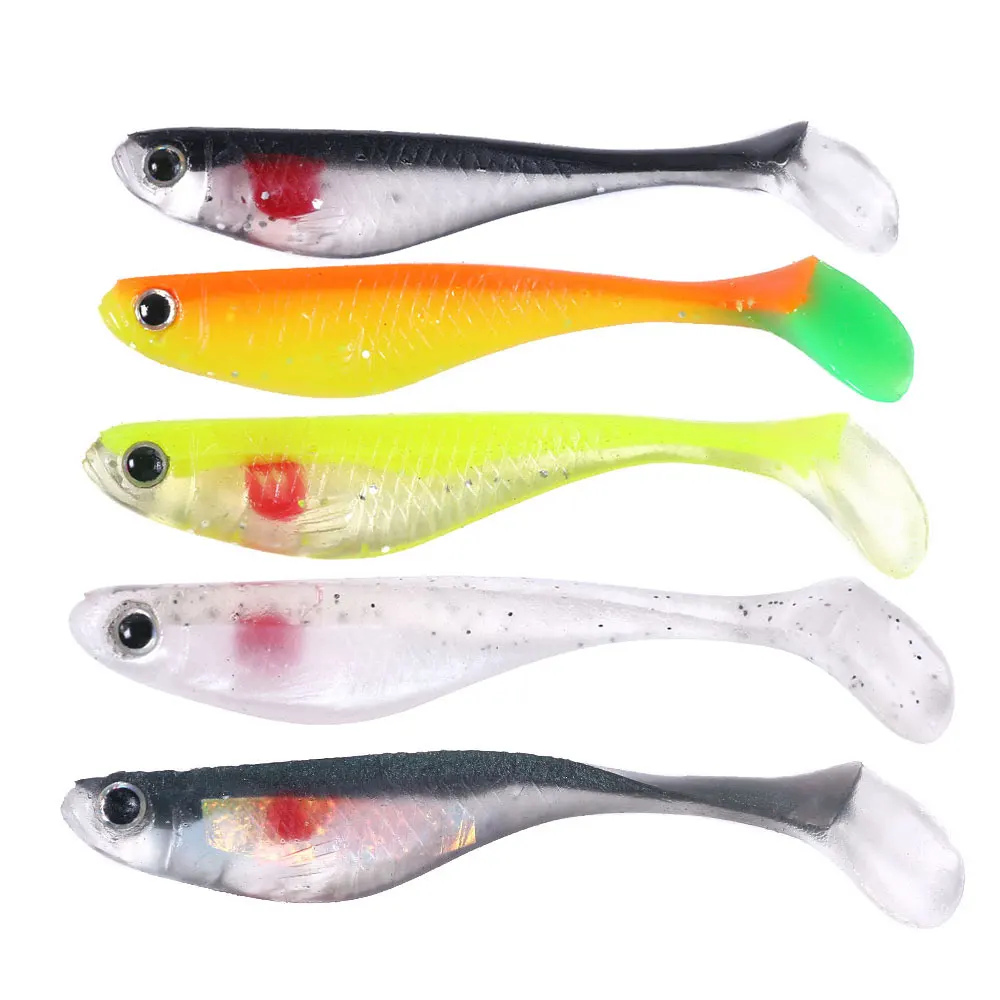 

8.8cm 5g T tail bass lure soft shad bait fishing lure, As picture shown