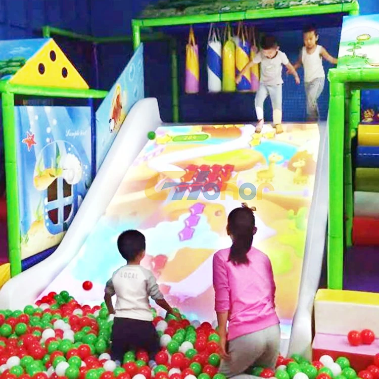 

Children indoor playground children's interactive slide projection system magic game