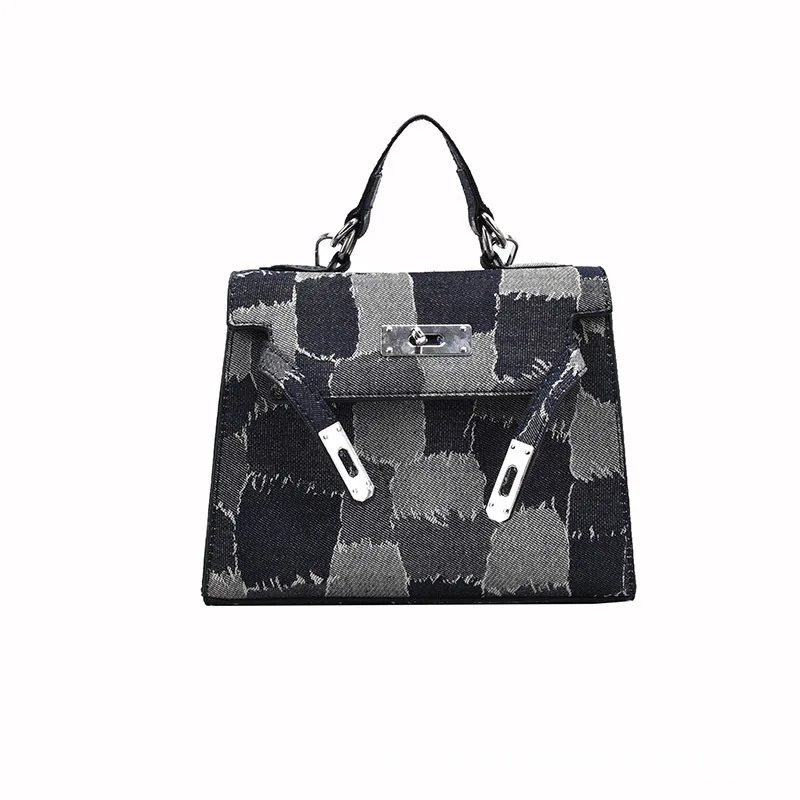 

Wholesale high quality Mini purses women hand bags Denim stitching style purses messenger bag ladies handbags