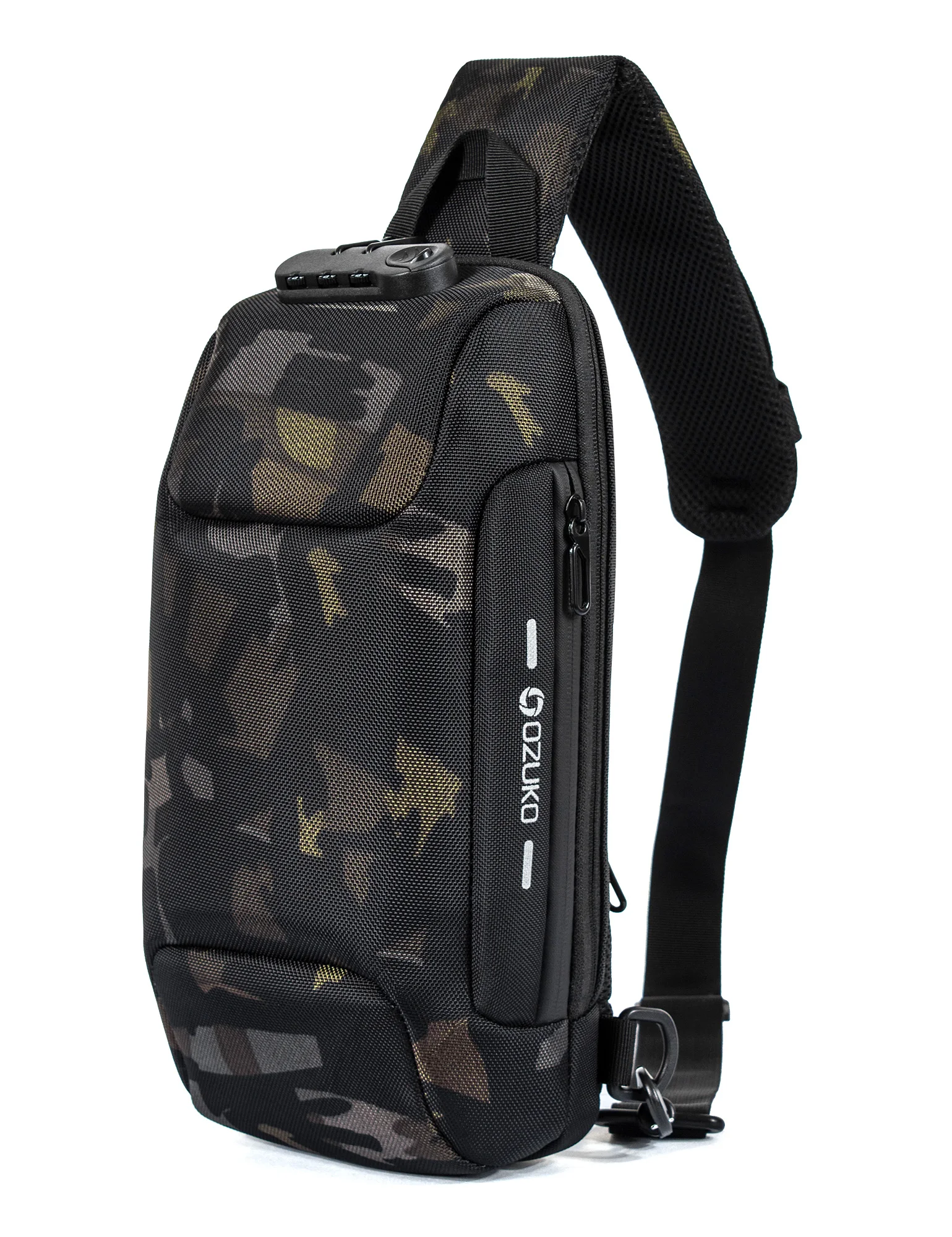 

Amazon top seller 2021 waterproof usb charging shoulder crossbody bag man bag chest