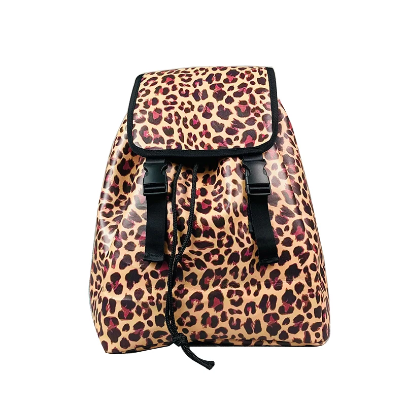 

Monogram Colorful Cheetah Striped Overnight Black Sunflower Casual Backpack, As picture show