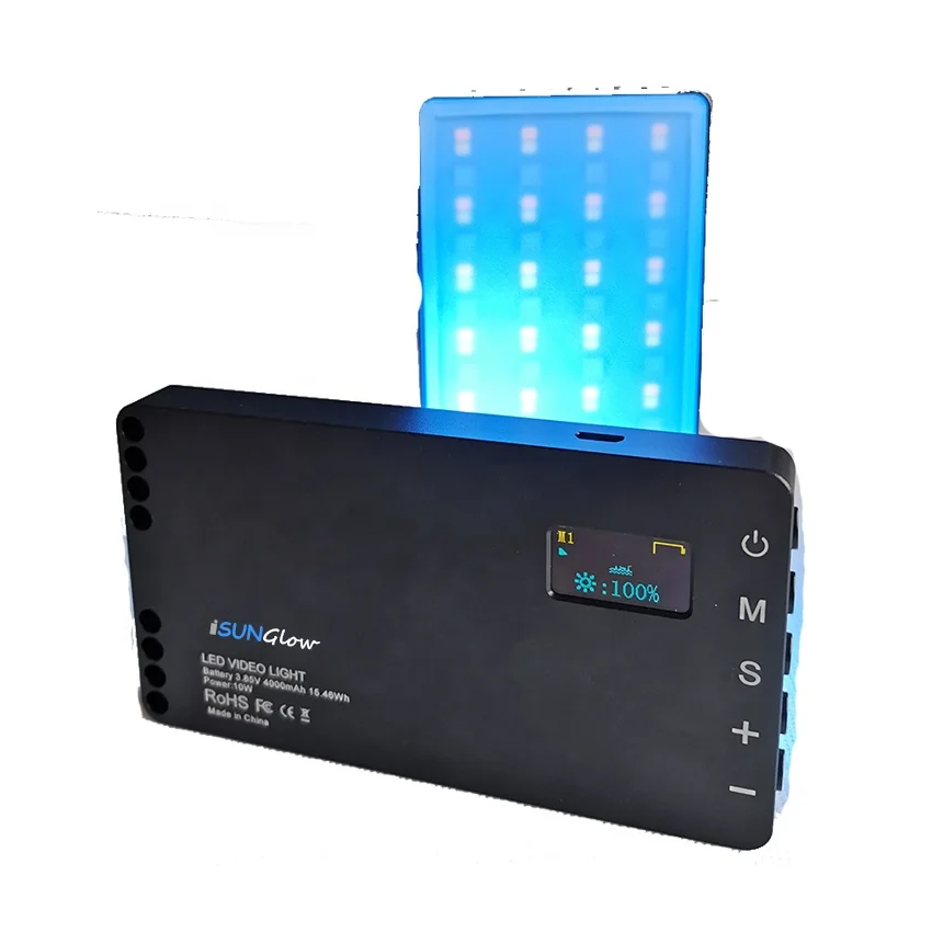 

Pocket Mini Handheld LED RGB Light with Interface 1/4" Screw Attach to DSLR Video Camera or Vlog Tripod RGB Video Light Factory