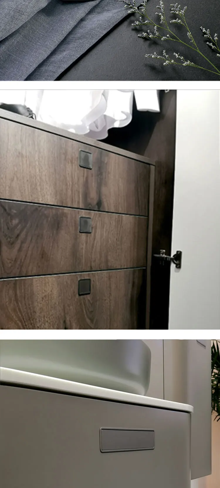 High quality Zinc Alloy Black Square kitchen recessed handle Concealed Hidden handle//
