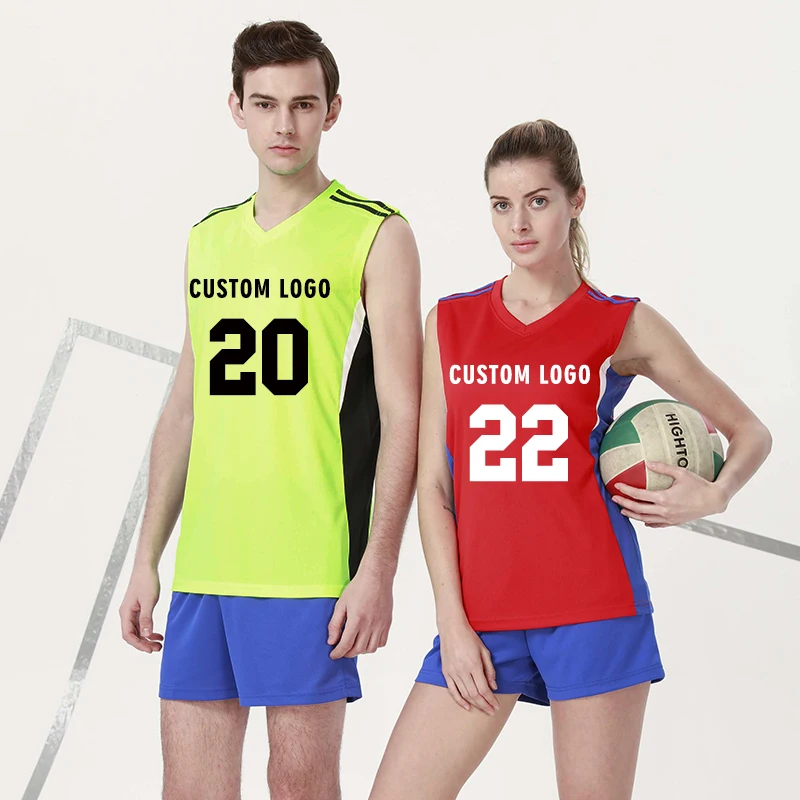 

Latest Stylish Running Vest Set Custom Logo Men Women Volleyball Jersey Set, Orange,blue,red,pink,white,green