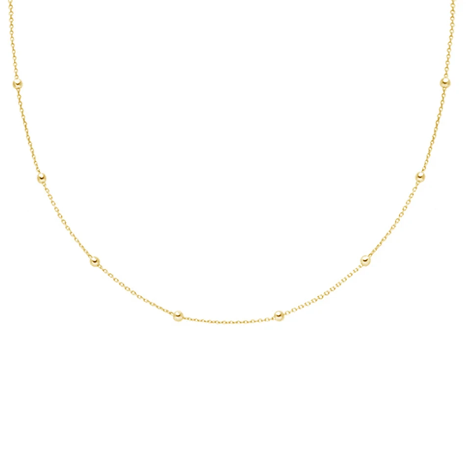 

silver factory jewelry manufacturers 925 Sterling Silver Wholesale 18K Gold Plated Basic Large Beaded Choker Necklace
