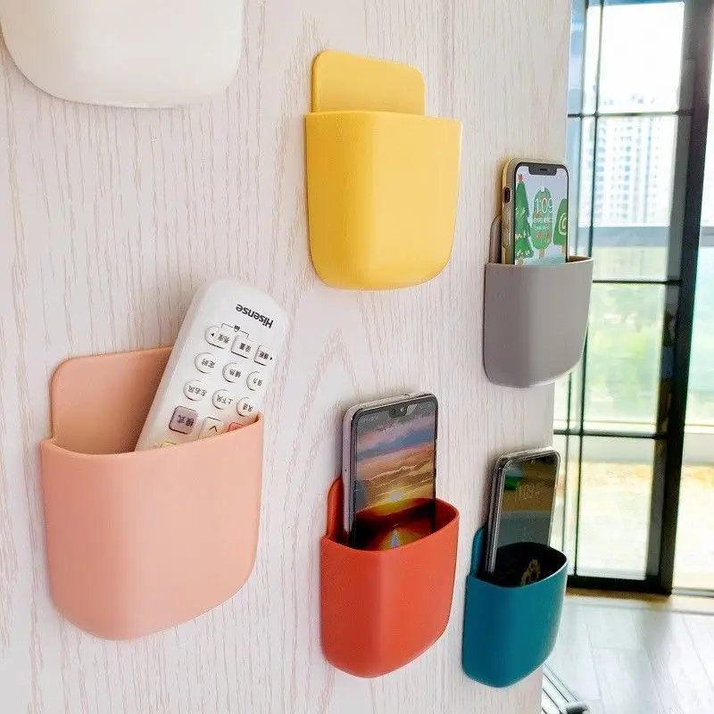 

Wall Mounted Storage Box Remote Control Storage Organizer Case For Air Conditioner Tv Mobile Phone Plug Holder Stand Rack, Color mixing
