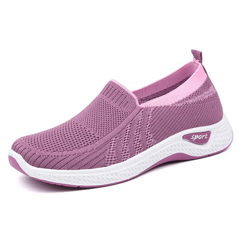 

Hot Sell Outdoor Comfortable Knitting Fabric Sport Casual Walking Shoes For women, Customized color