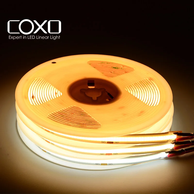 

COXO cob led striscia 480led ce rohs 12v 3000k 4000k 6500k 24v cob led striscia