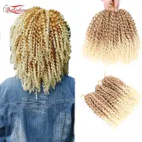 

Belleshow 8 inch 3 pc/set afro kinky dreadlocks crochet braid hair curly kinky twists crochet Marlybob kinky twist braids