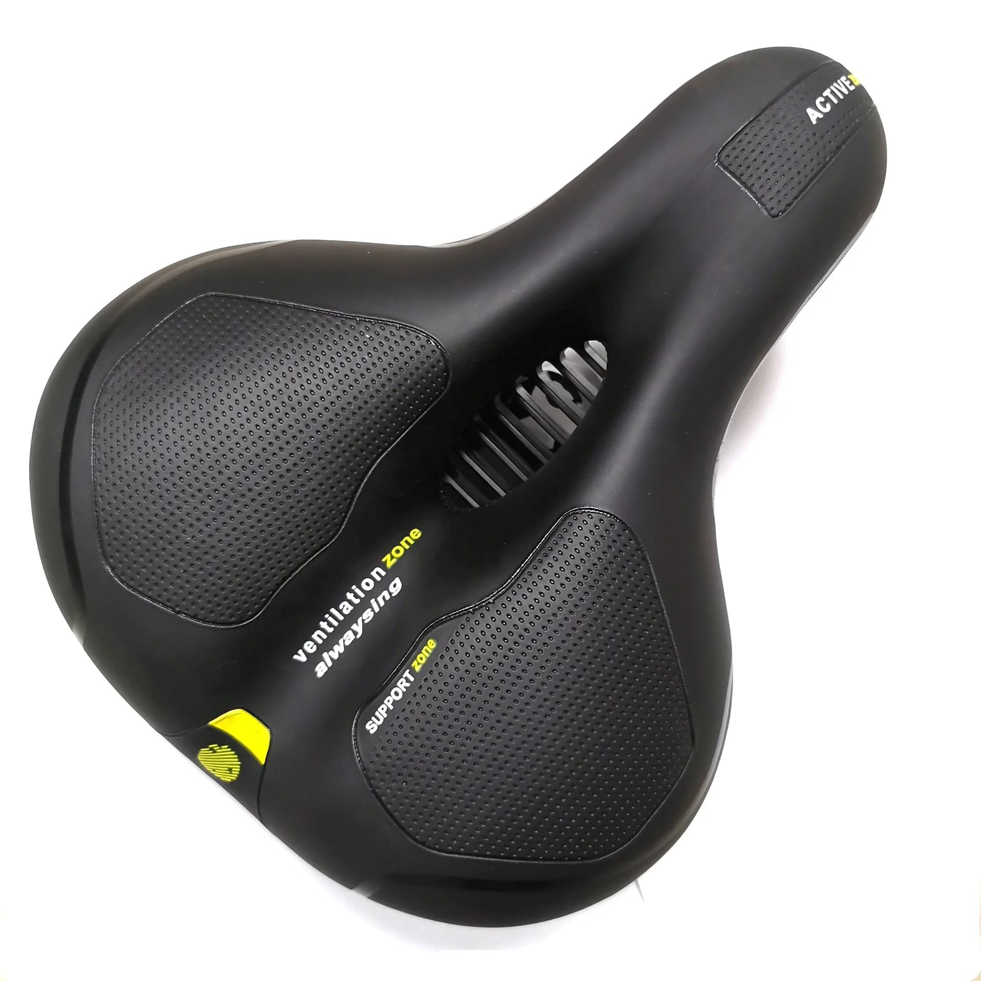 

V00021000 Comfortable Bike Seat Wide Bicycle Saddle Memory Foam Padded Soft Bike Cushion with Dual Absorbing Shock Rubber Balls, Black/red/blue/yellow ,or as your request