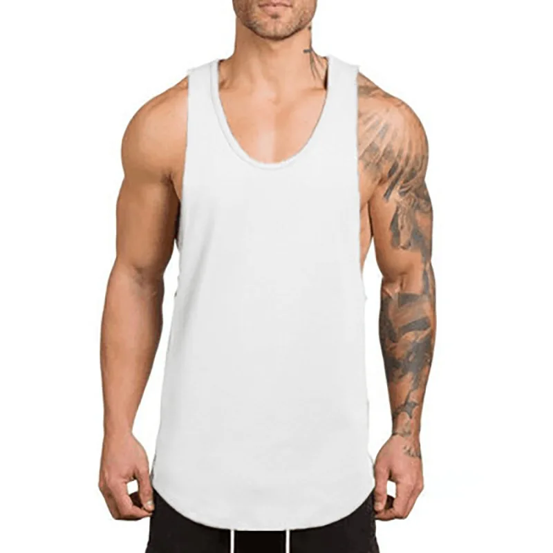 Men's Custom Logo Muscle Gym Workout Shirt Bodybuilding Sport Running Tank Tops