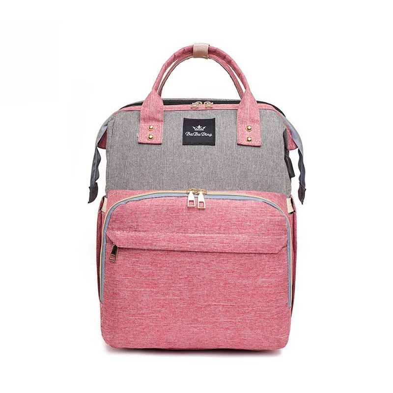 

2021 New Arrival Stylish Nappy Changing Station Convertible Waterproof Pink Cute Baby Girl Diaper Bags Backpack With Bassinet, Black, grey, blue, purple