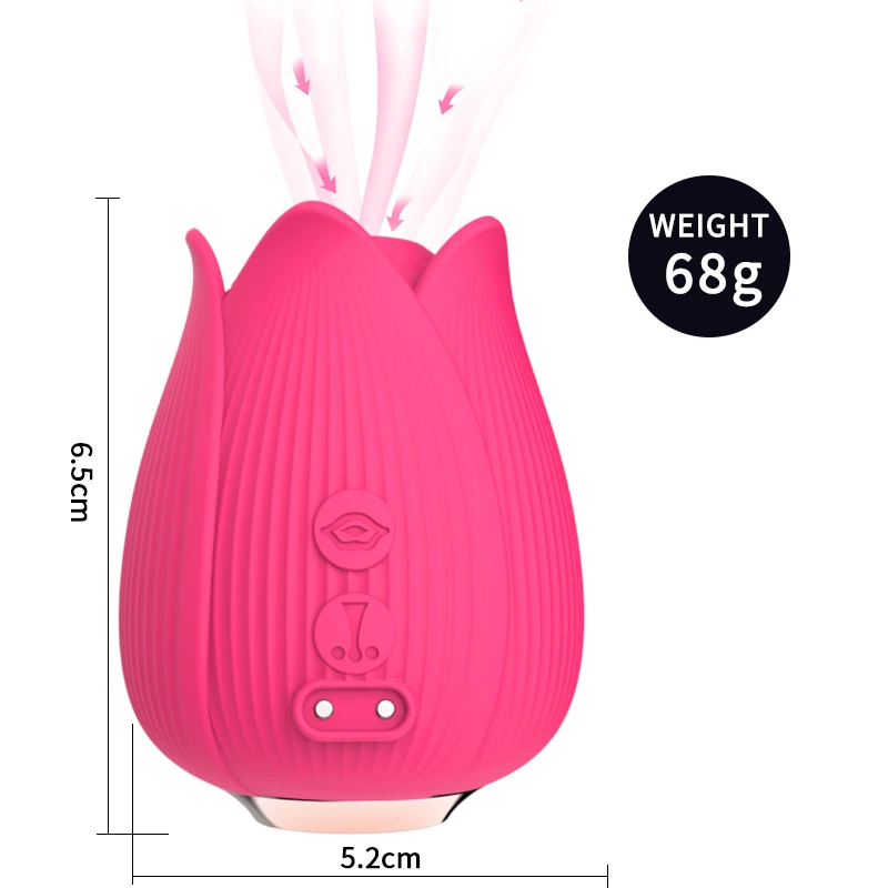 Safe Silicone Waterproof USB Rechargeable Nipple Clitoral Sucking Vibrator Rose Vibrator For Women