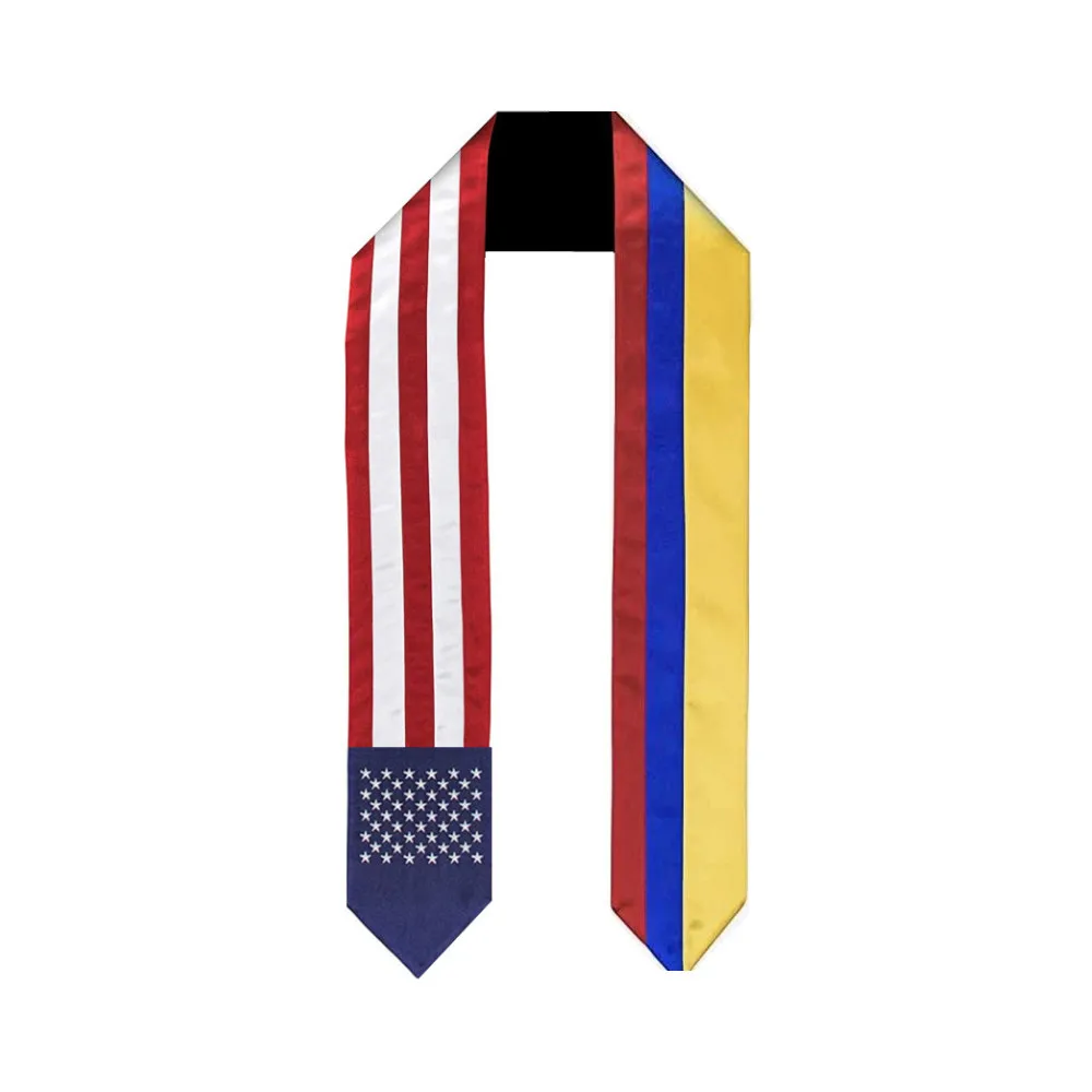 

Colombia+American custom logo graduating sash satin graduation stole graduation sash, Custom colour
