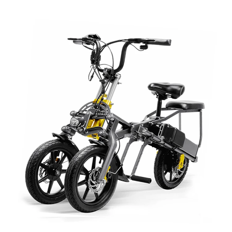 

Foldable 500w ebike 48v dual battery three wheels electric scooter with seat