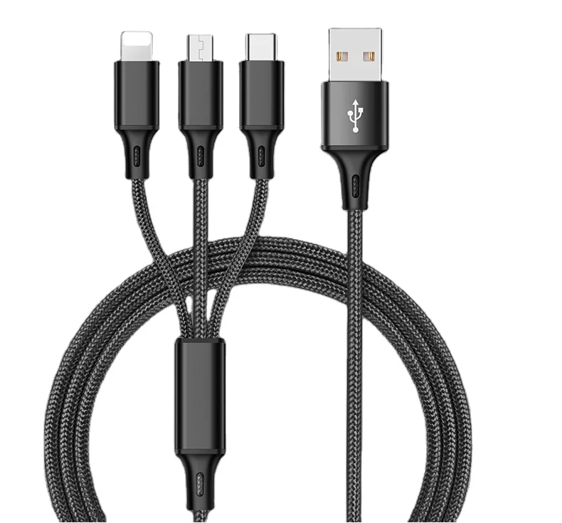 

Free Sample 3 in 1 USB Cable Fast Charging Fabric Charging Cable