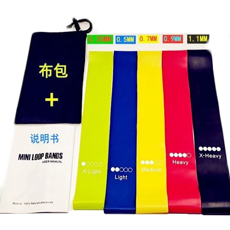 

Gym Strength Non Latex Yoga Fitness Green Blue Yellow Red Black Tpe Rubber 5 Set Elastic Exercise Resistance Bands Set With Logo, Green, yellow, blue, red, black