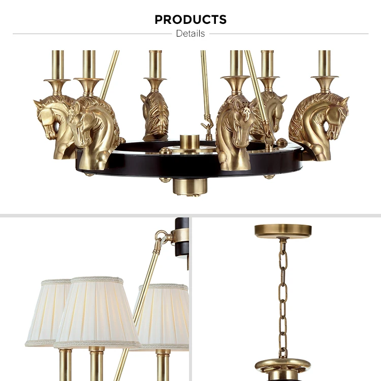 brass horse indoor lighting chandelier