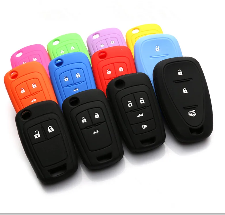 4 Buttons Silicone Car Flip Key Cover Remote Fob Case For Chevrolet Cruze 16-19 