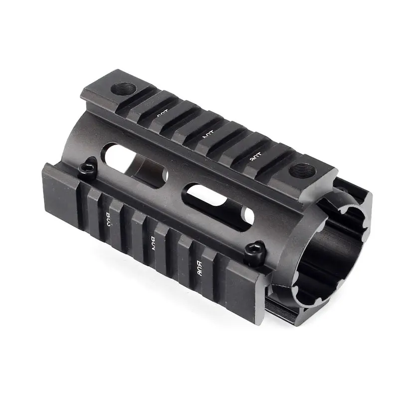 

Tactical Hunting 4inch Drop In Free Float Quad Rail Scope Mount Two-piece Handguard for Standard Cabin Airsoft M16 M4 AR-15, Black
