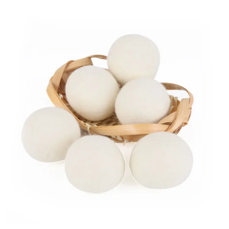 

China Manufacturer private label reusable felt new Zealand wool dryer balls, White/grey/customized color