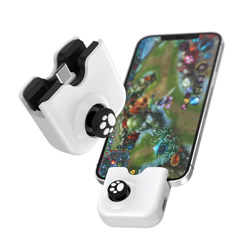 

Mini game joystick controller gamepad 1 piece for PUBG/LOL game smartphone joystick with PD fast charging game shooter, White