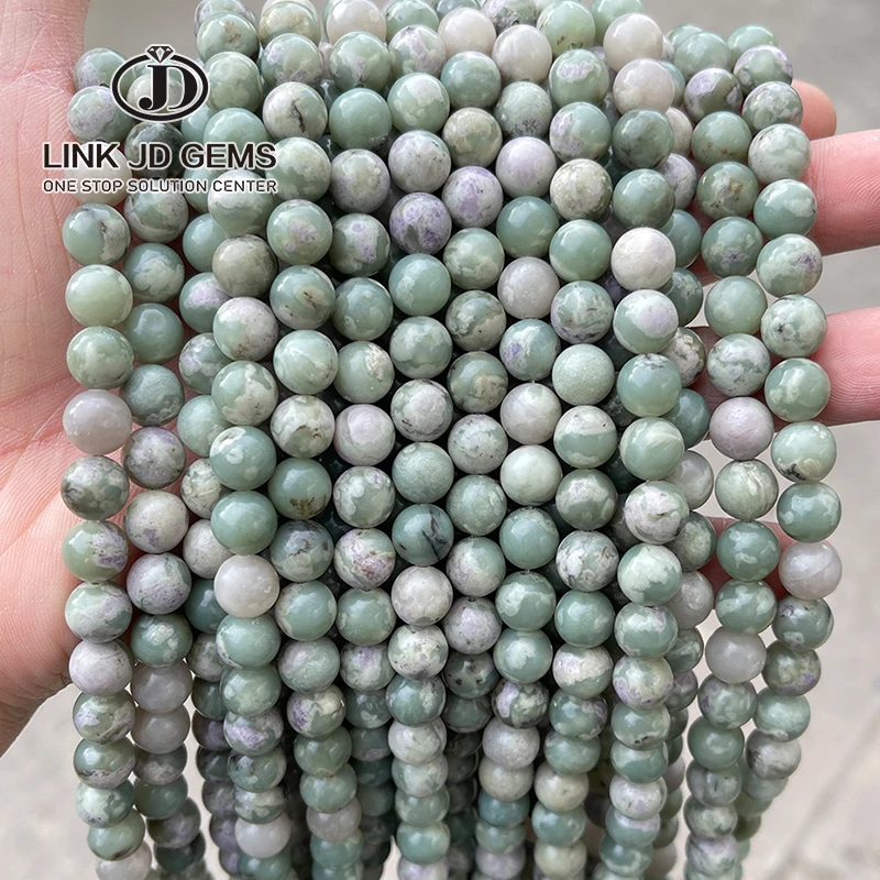 JD Semi Precious Gemstone Loose Bead Lucky Jade Round Stone Beads for Bracelet Necklace Making