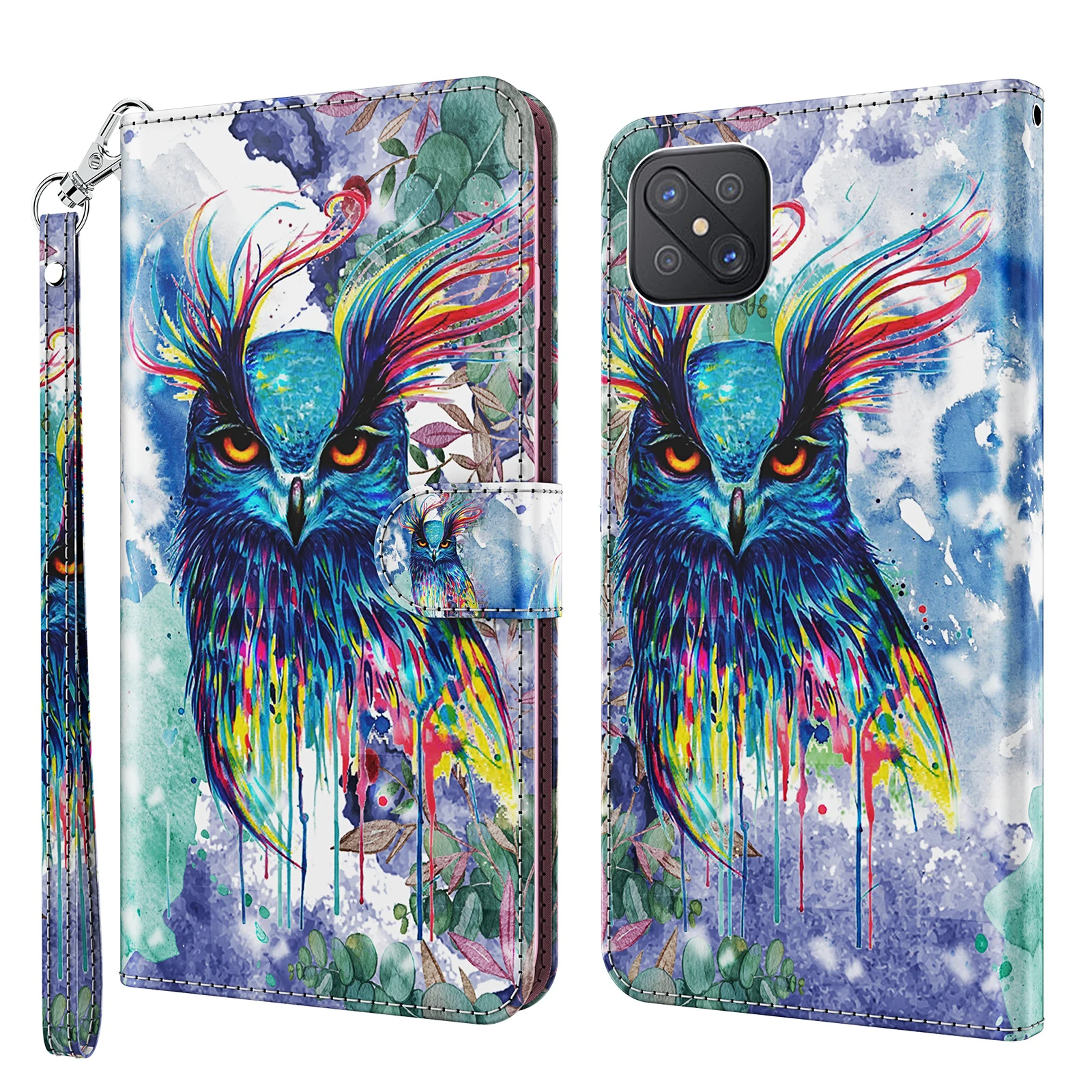 

Color Printing Luxury Fashion Flip Cover PU Leather Phone Case For OPPL RENO 4Z 5G A92S Wallet Bag Stand Cases Capa