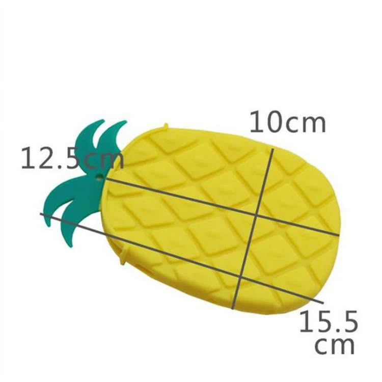 

New creative silicone pineapple face brush make up cleaning brush multi function bath brush, Yellow