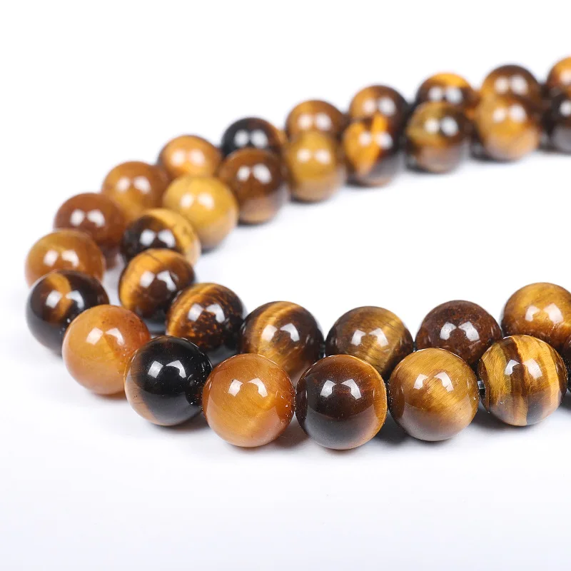 4/6/8/10/12/14mm Natural Yellow Tiger Eye Beads Round Gemstone Loose Beads for Jewelry Making