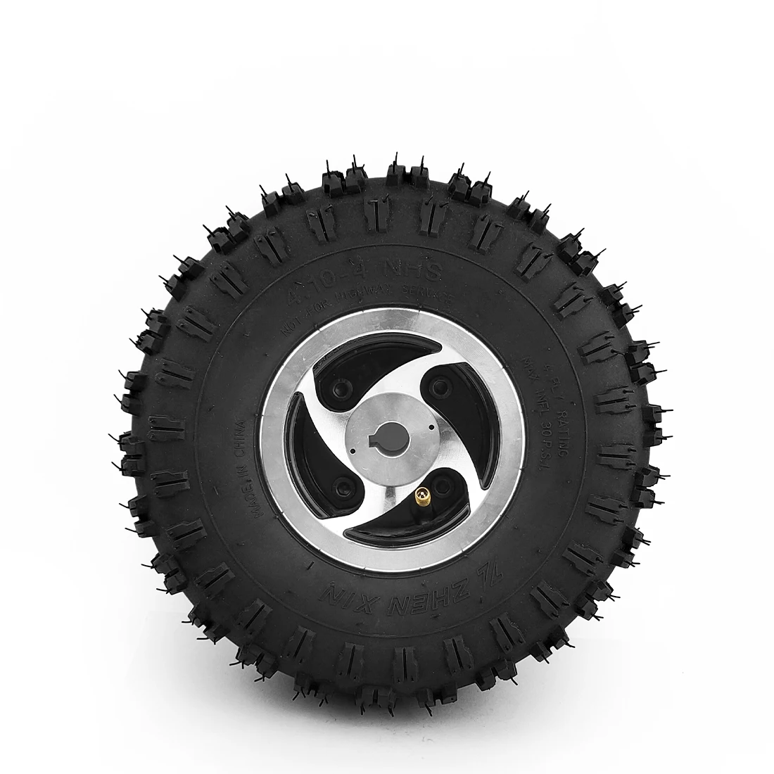 10 Inch Wheel 4.10-4 Pneumatic Off-road Tire 17mm Axle Hole for DIY Electric Wheelchair Motor Lawnmower Trolley Cart