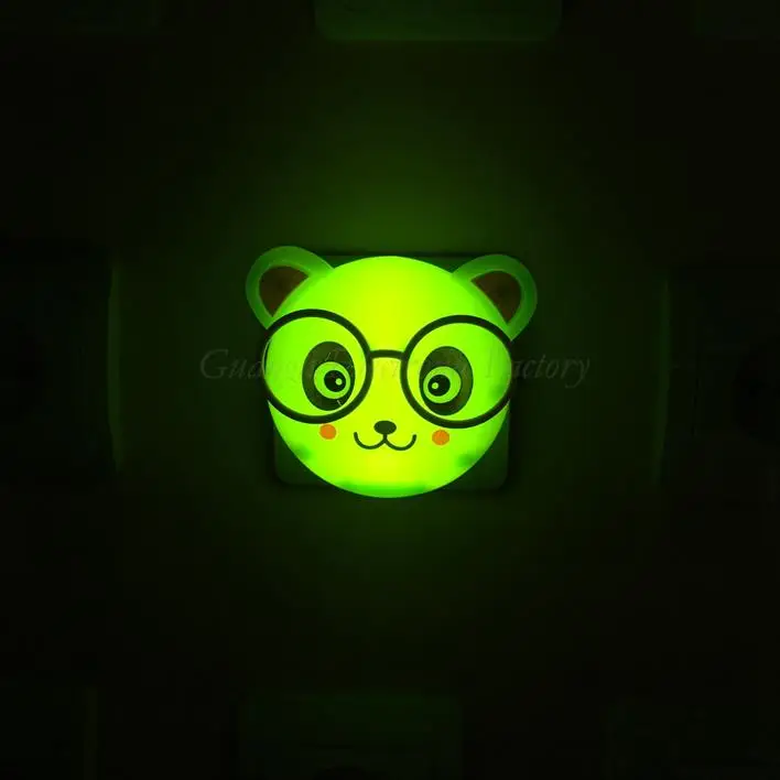 OEM W100 mini bear with glasses switch plug in led night light For Baby Bedroom  wall decoration children gift