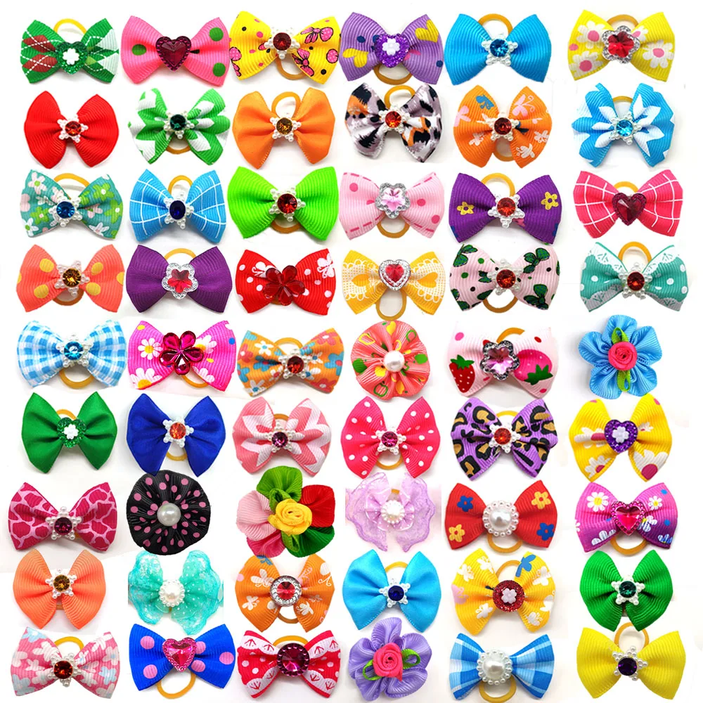 

2021 Wholesale China Buy Shop hair Bow Tie Small Dog Cat Hair Accesorios Para Mascotas Dog Pet Accessories, Colorful pet hair bow accessories