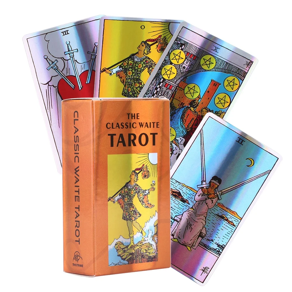 

Laser Holographic The Classic Waite Tarot Factory Price Playing Cards Wholesale Rider Waite Tarot Cards Decks, As shown