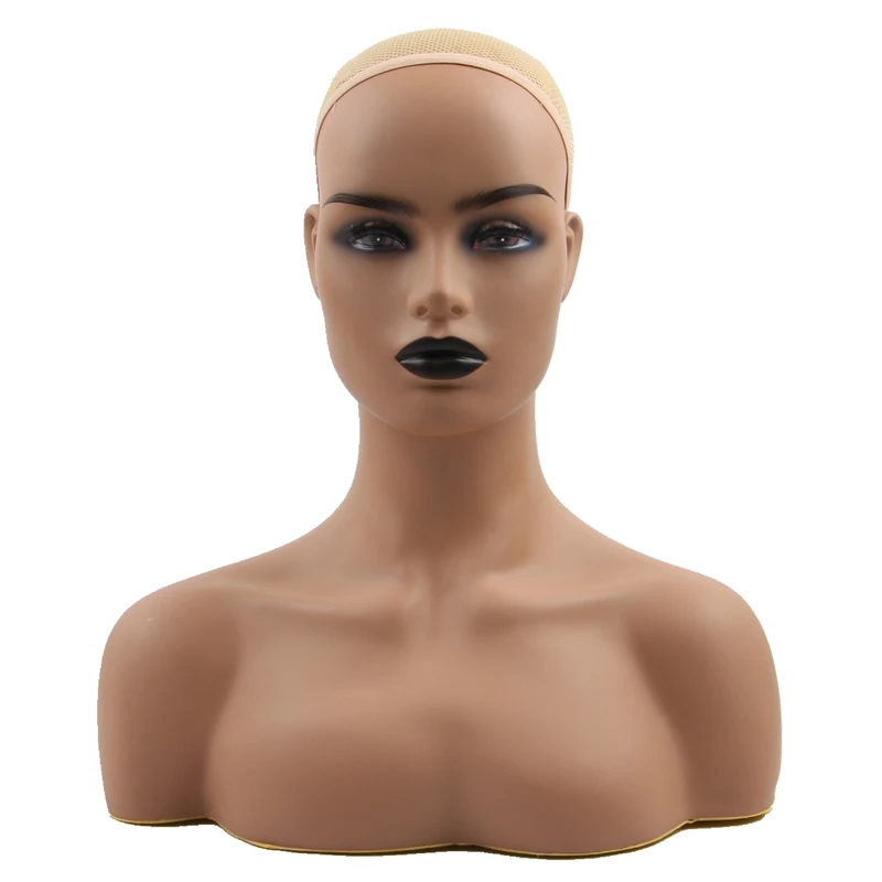 

Half Body African American Mannequin Head Female Wig Display Mannequin Head