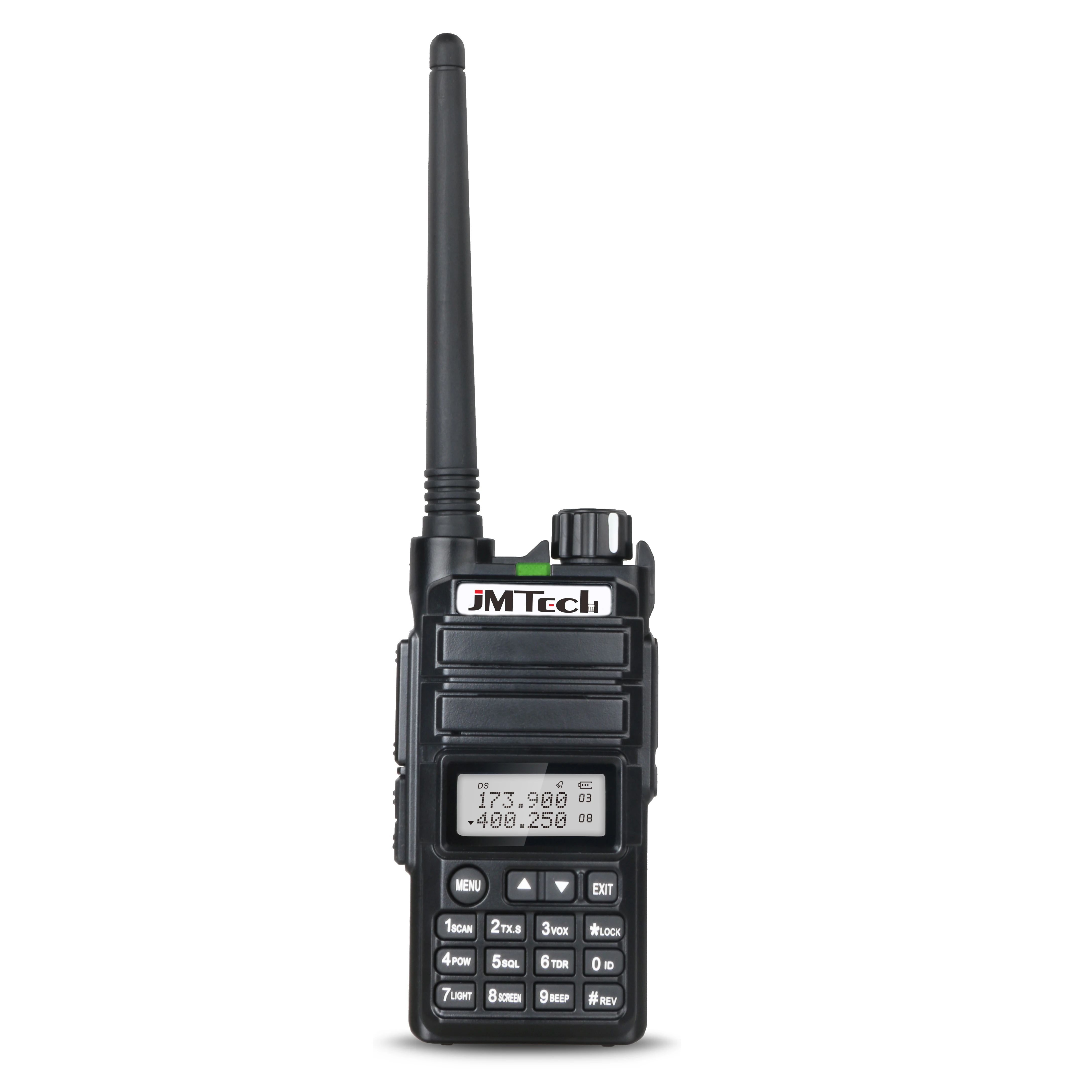 

5 Watt uhf vhf two way radio dual band handheld 10km long range ham radio 128 Channels transceiver Police walkie talkie JM-X1UV, Black