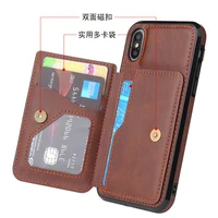 

A101 Wallet Leather Card Slot Groove Sticked Stand Holder Magnetic Case for IPhone 11 Pro MAX 8 Plus X XS 7 6 S10 Plus P30 Pro