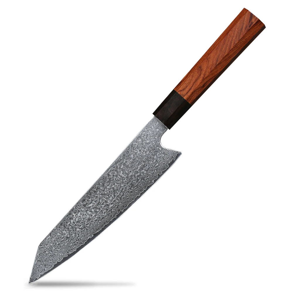 

High Carbon Damascus Japanese Chef Knife with Rosewood Handle