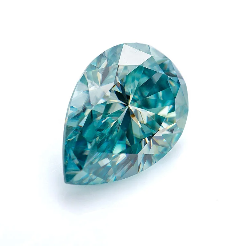 

HOLYCOME 7*10mm Blue Pear cut moissanite VVS1 jewelry making Top Quality loose diamond wholesale gemstone customized available