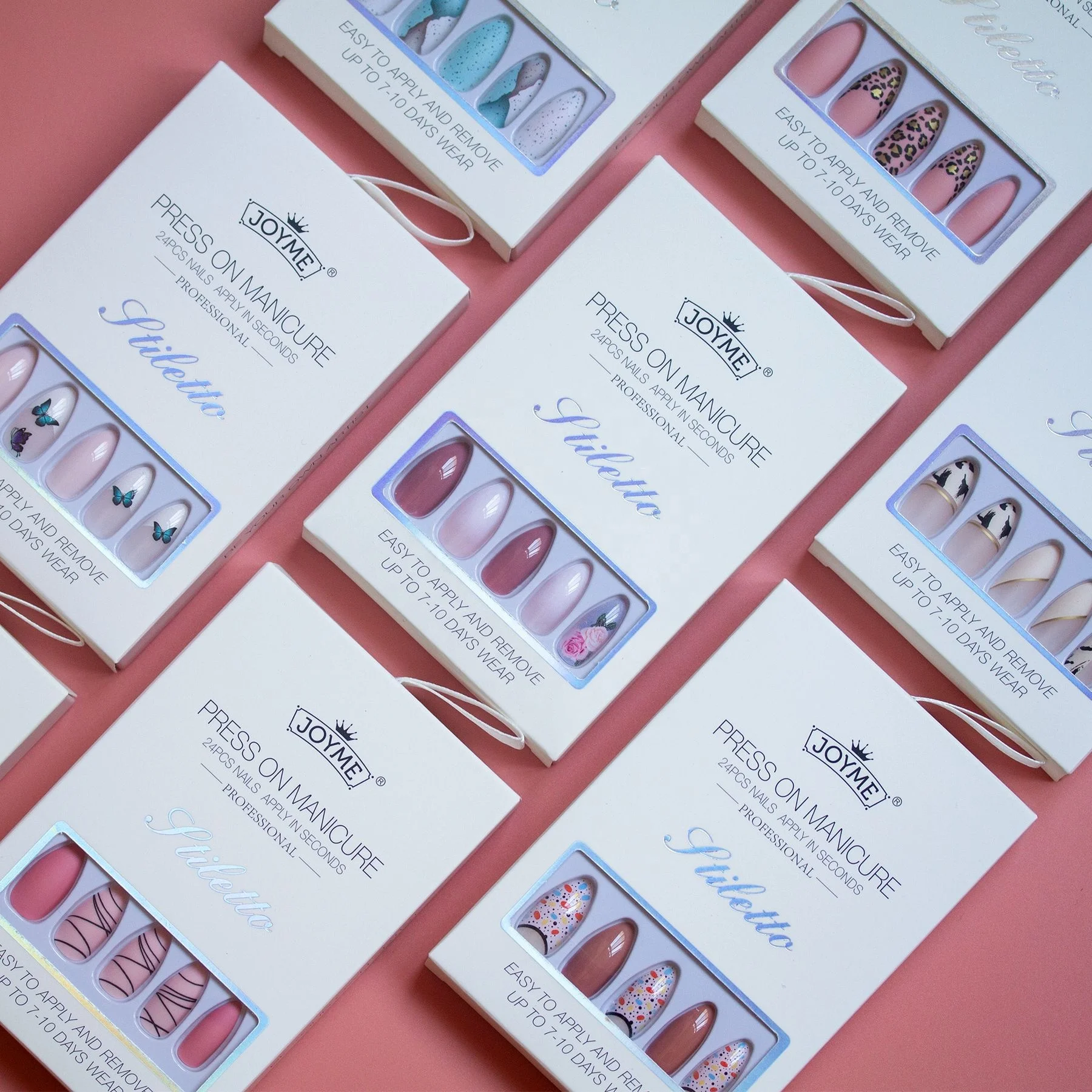 

Oosi De 2022 New ABS Press on Nails with Packaging Box Press on Nail Vendor Artificial Fingernails for Women Nail Art Decoration, Multi color