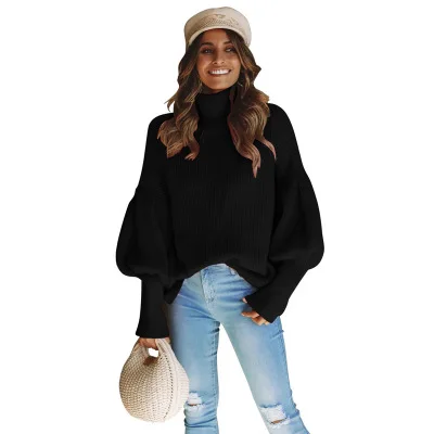 

CYX 199 wholesale Women Sweaters Long Lantern Sleeves Pullovers Sweater, Picture
