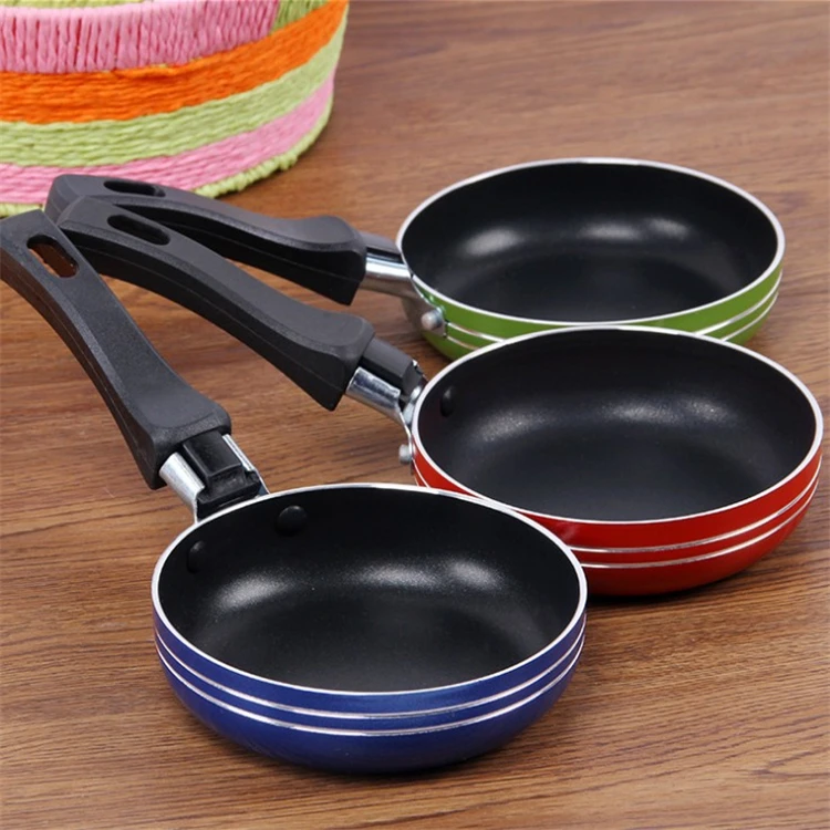 

Plastic Handle Cookware Set Egg Steak Saucepan Stainless Steel Mini Non Stick Frying Pan