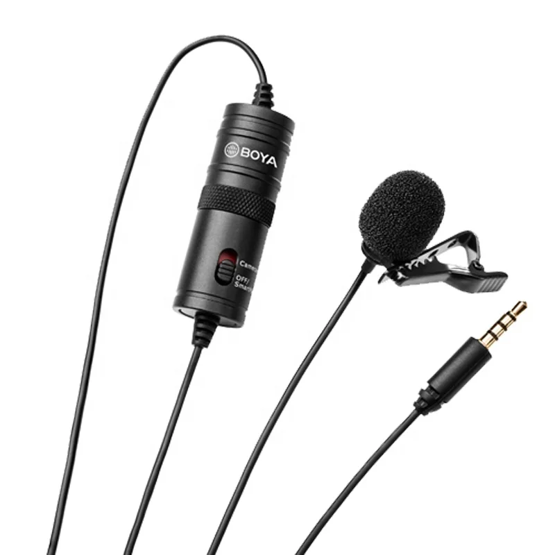 

Boya M1 omnidirectional lavalier microphone clip-on mic for smartphones and DSLR, Black