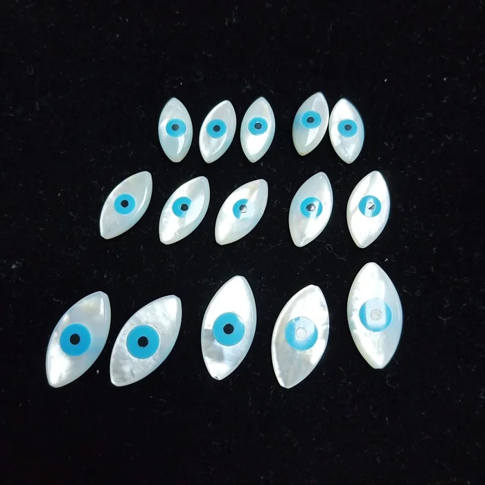 

Natural shell MOP marquise shape evil eyes beads white shell for make DIY jewelry loose beads