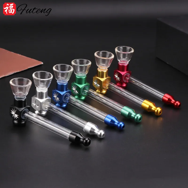 

Futeng Durable Delcate Tobacco Pipe Filter herb Gift For Father Husband Collector Cigar Pipes Portable Smoking Glass Pipe