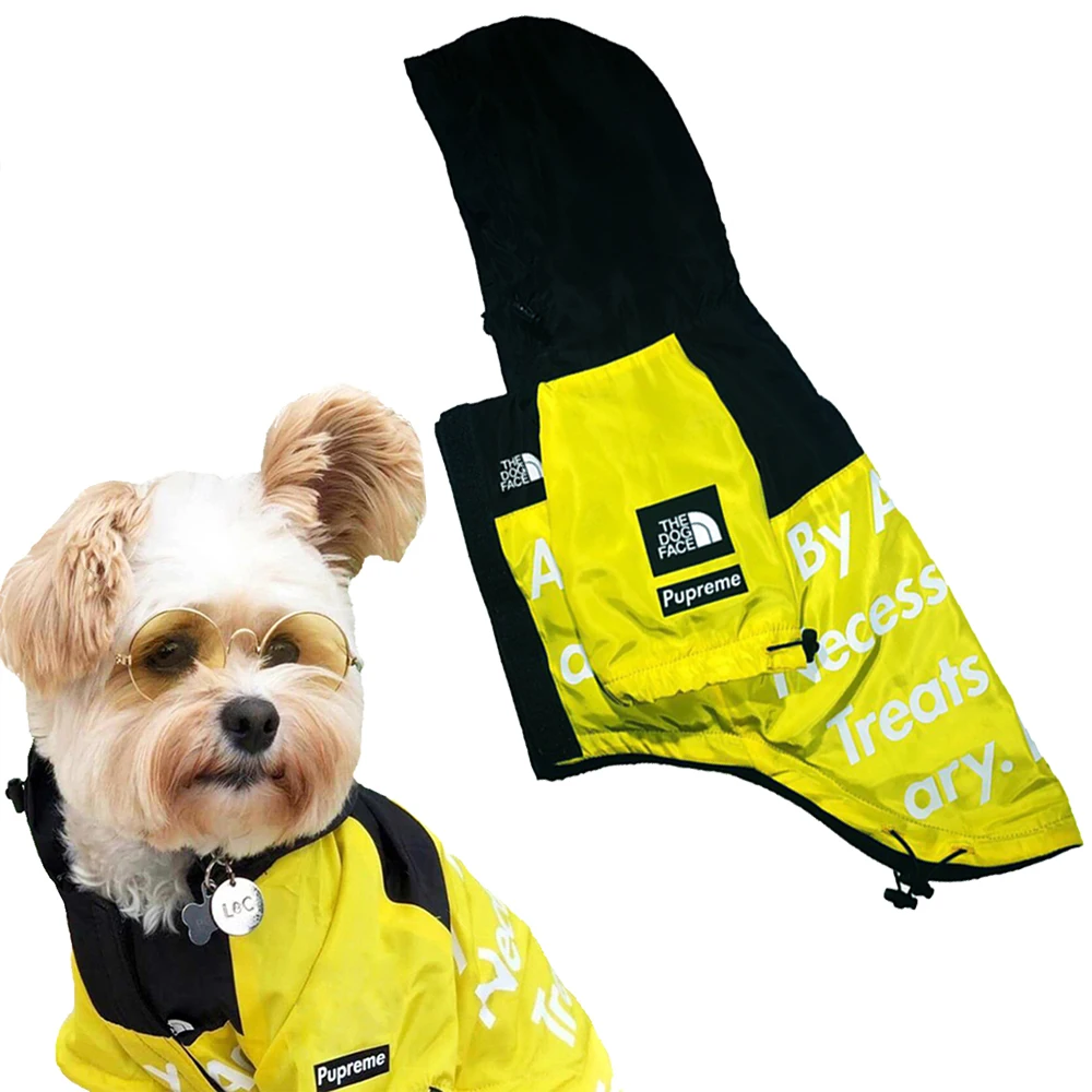 

Fashion Pet Dog Waterproof Coat The Dog Face Outdoor Jacket Reflective Raincoat For Small Medium Large Dog Cat Pet Clothes, Yellow,black,red
